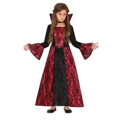 DEGUISEMENT HALLOWEEN ENFANT VAMPIRE PRINCESSE ROUGE ET NOIR TAILLE 5-6 ANS 