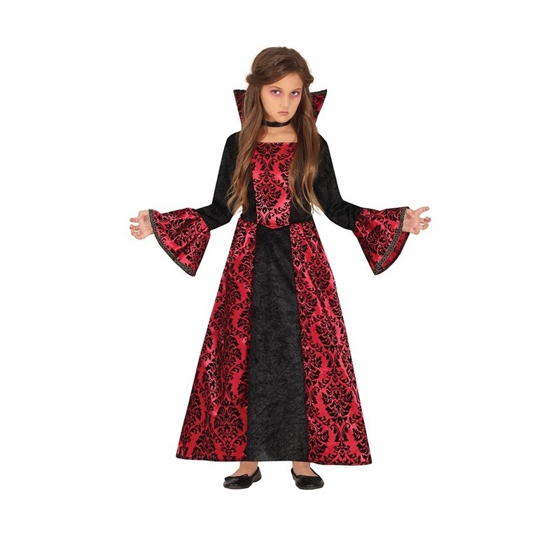 DEGUISEMENT HALLOWEEN ENFANT VAMPIRE PRINCESSE ROUGE ET NOIR  TAILLE 7-9 ANS 