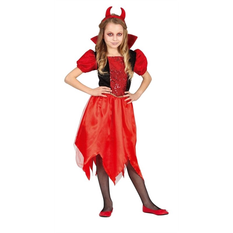DEGUISEMENT HALLOWEEN FILLE DIABLE EVIL TAILLE 5-6 ANS 