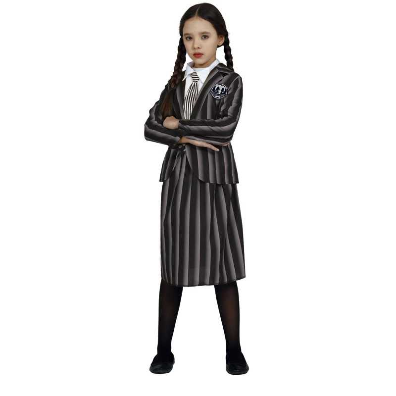 DEGUISEMENT FILLE MERCREDI FAMILLE ADDAMS TAILLE 5-6 ANS 