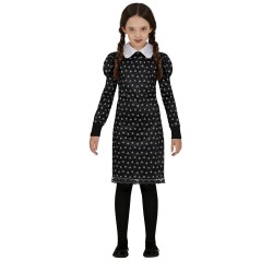 DEGUISEMENT ADAM MERCREDI ROBE NOIR COL BLANC TAILLE 10-12 ANS