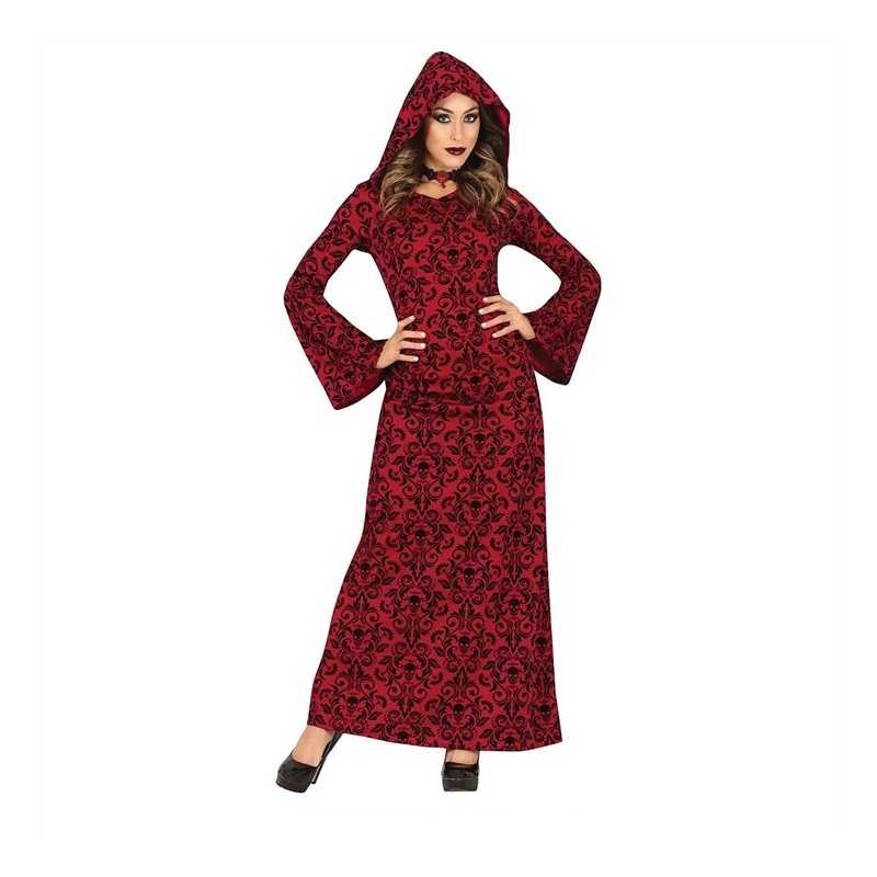 DEGUISEMENT HALLOWEEN SORCIERE ROUGE ARRABESQUE TAILLE M