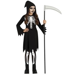 DEGUISEMENT HALLOWEEN  ENFANT SQUELETTE NOIR ET BLANC TAILLE 5-6 ANS 