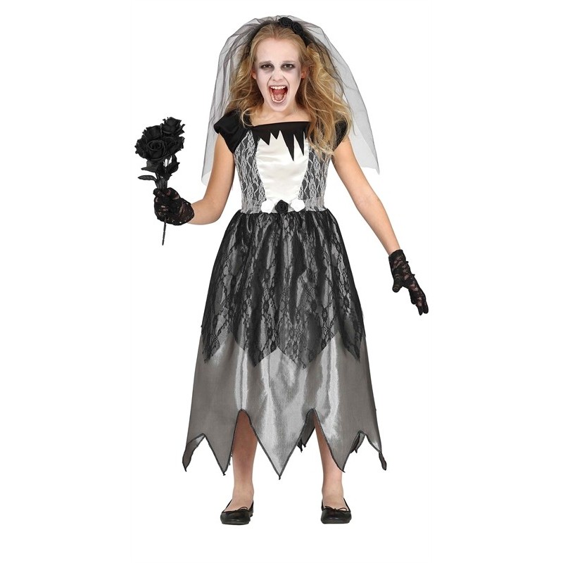 DEGUISEMENT HALLOWEEN FILLE FEMME MARIE ZOMBIE 7-9 ANS 