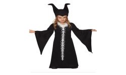 DEGUISEMENT HALLOWEEN REINE MALEFIQUE NOIR TAILLE 5-6 ANS