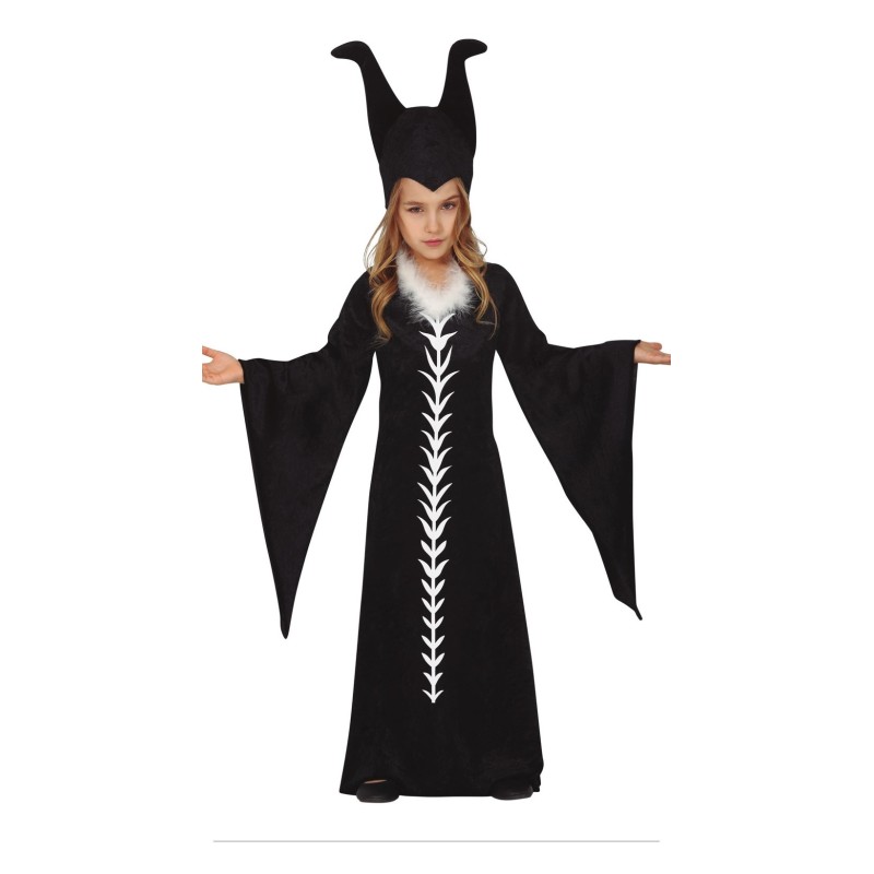 DEGUISEMENT HALLOWEEN REINE MALEFIQUE NOIR TAILLE 5-6 ANS
