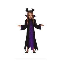 DEGUISEMENT HALLOWEEN FILLE ROBE NOIR ET VIOLET TAILLE 5-6 ANS 