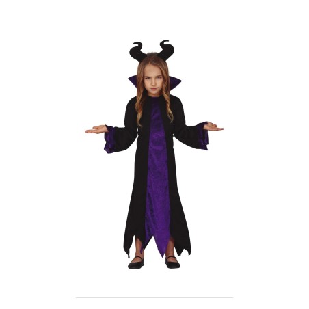 DEGUISEMENT HALLOWEEN FILLE ROBE NOIR ET VIOLET TAILLE 5-6 ANS 