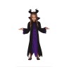 DEGUISEMENT HALLOWEEN FILLE ROBE NOIR ET VIOLET TAILLE 5-6 ANS 