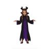 DEGUISEMENT HALLOWEEN FILLE ROBE NOIR ET VIOLET TAILLE 10-12 ANS 