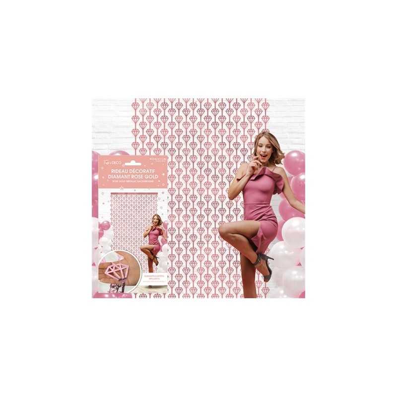 RIDEAU MURAL DECORATIF DIAMANT ROSE GOLD 100 X 200 CM 