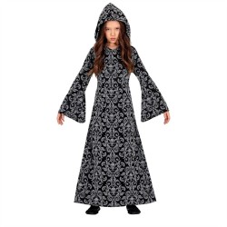 DEGUISEMENT HALLOWEEN SORCIER(E) GRISE TAILLE 5-6 ANS 