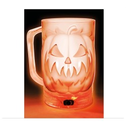 VERRES OU CHOPE LUMINEUX HALLOWEEN CITROUILLE