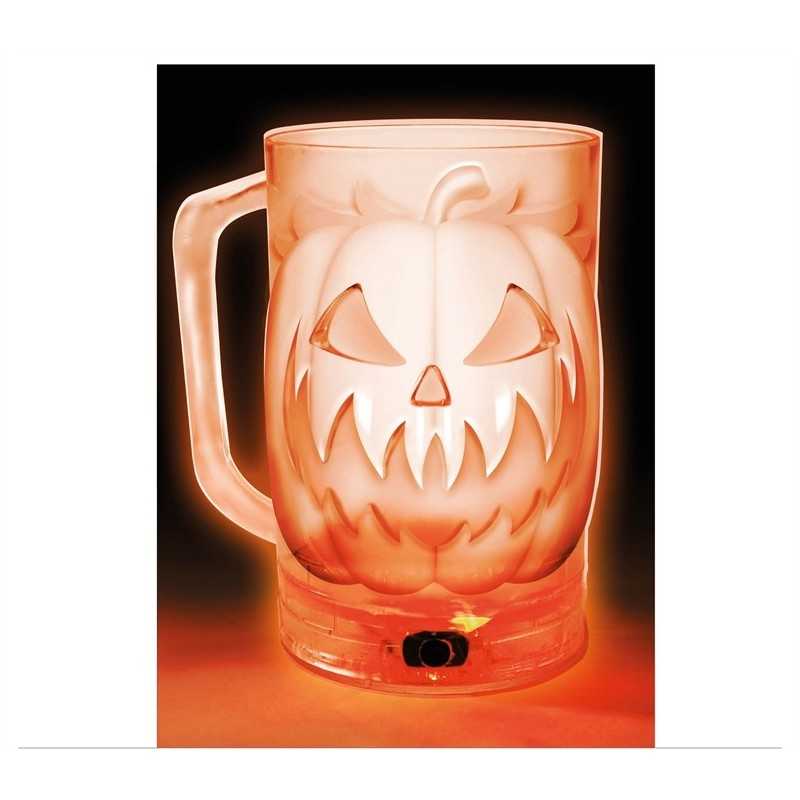 VERRES OU CHOPE LUMINEUX HALLOWEEN CITROUILLE
