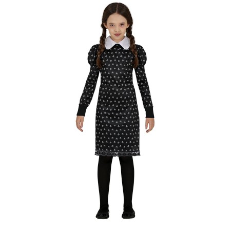 DEGUISEMENT ADAM MERCREDI ROBE NOIR COL BLANC TAILLE 5-6 ANS