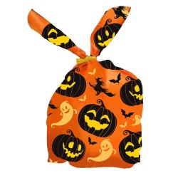 20 SAC A BONBON HALLOWEEN CITROUILLE 22 X 13.5 CM