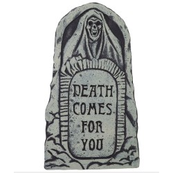 DECORATION HALLOWEEN PIERRE TOMBALE DEATH COMES FOR YOU 42 X 32 CM