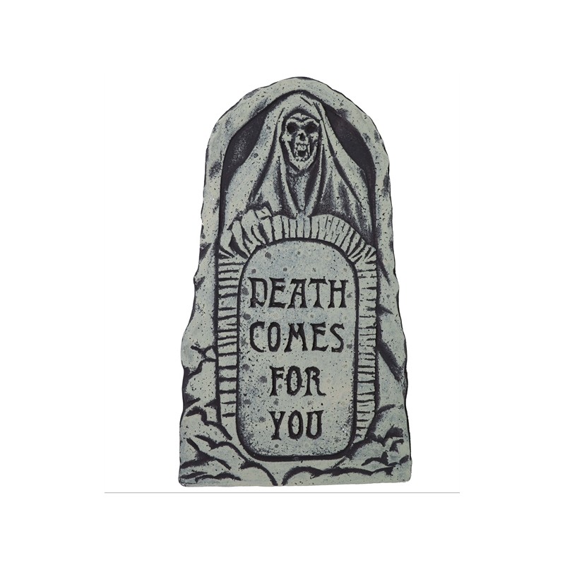 DECORATION HALLOWEEN PIERRE TOMBALE DEATH COMES FOR YOU 42 X 32 CM