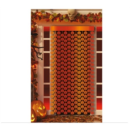 RIDEAU DECORATION CITROUILLE ORANGE 100 X 200 CM