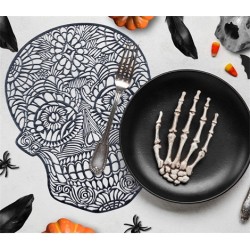 SET DE TABLE HALLOWEEN NOIR CRANE 38 CM