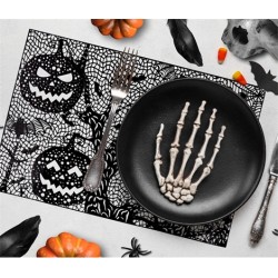 SET DE TABLE HALLOWEEN NOIR 30 X 45 CM