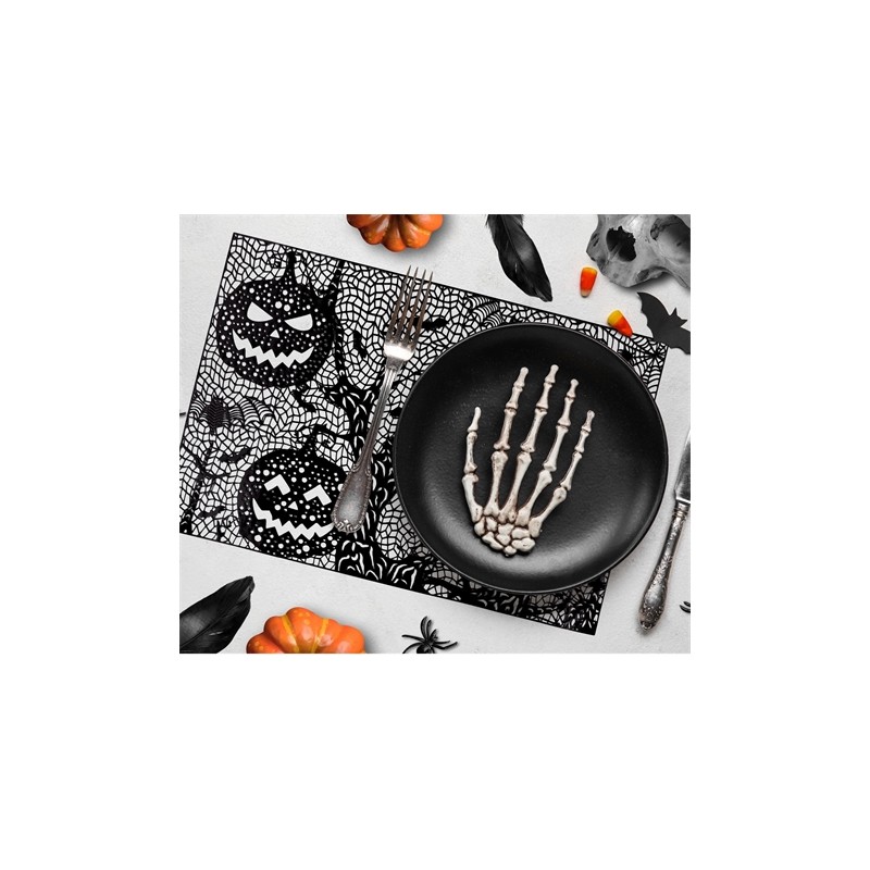 SET DE TABLE HALLOWEEN NOIR 30 X 45 CM