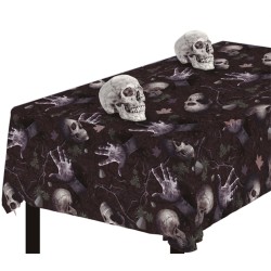 NAPPE HALLOWEEN FANTOME ET CIMETIERE 137 X 274 CM 