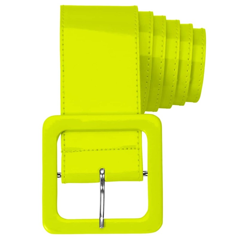 CEINTURE VINYL JAUNE FLUO 