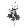 BRANCHE MYSTIQUE FEUILLAGES ET ARAIGNEES NOIR ET PAILLETTES 30 CM