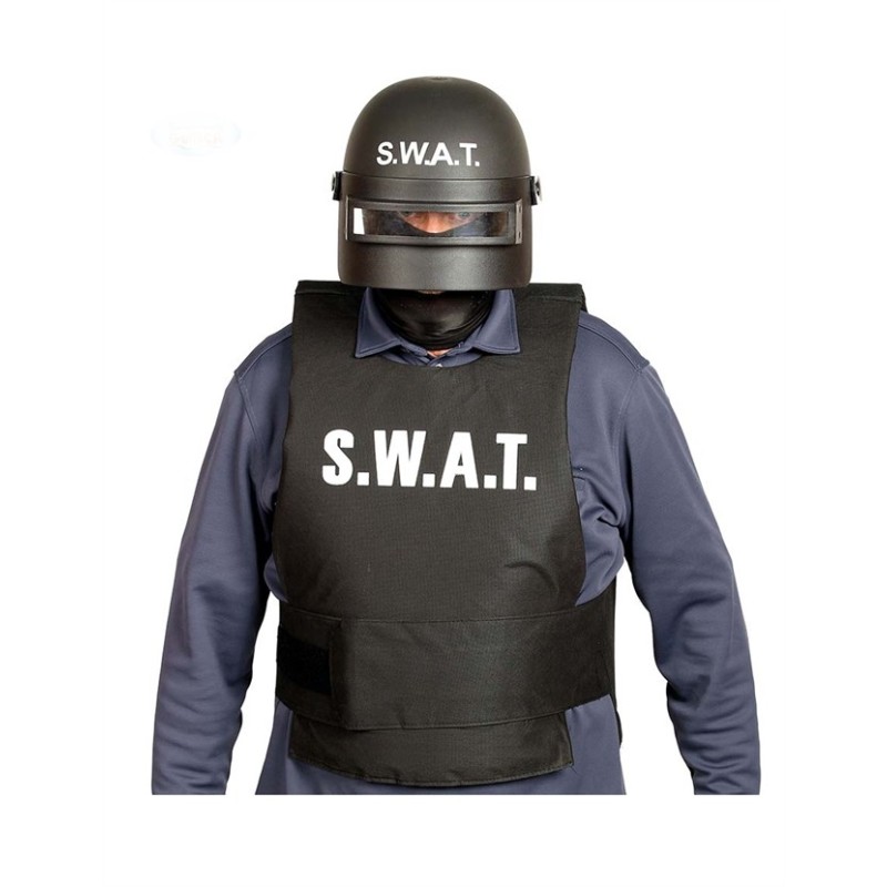 CASQUE ANTI EMEUTE NOIR DE POLICE SWAT ADULTE CASQUE ANTI EMEUTE NOIR DE POLICE SWAT ADULTE