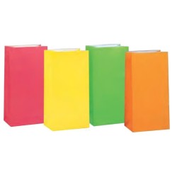 10 SACS BONBON EN PAPIER MULTICOLORE UNI