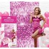 RIDEAU MURAL DECORATIF MOSAIQUE FUCHSIA 100 X 200 CM 