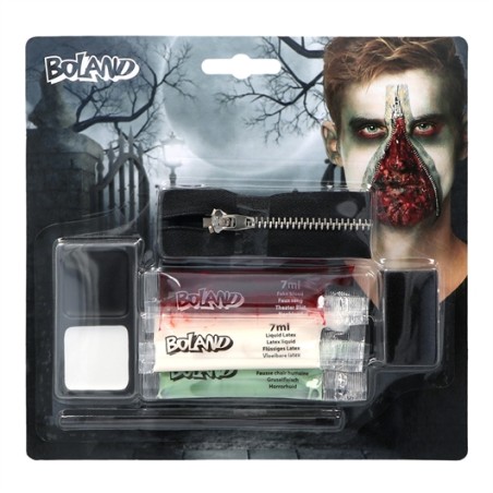 KIT MAQUILLAGE FERMETURE ECLAIR ZOMBIE HALLOWEEN