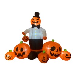 CITROUILLE + BONHOMME CITROUILLE GONFLABLE HALLOWEEN 240X90X160CM CM