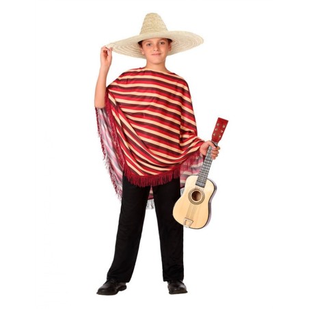 DEGUISEMENT PONCHO + PANTALON MEXICAIN ENFANT 7-9 ANS 