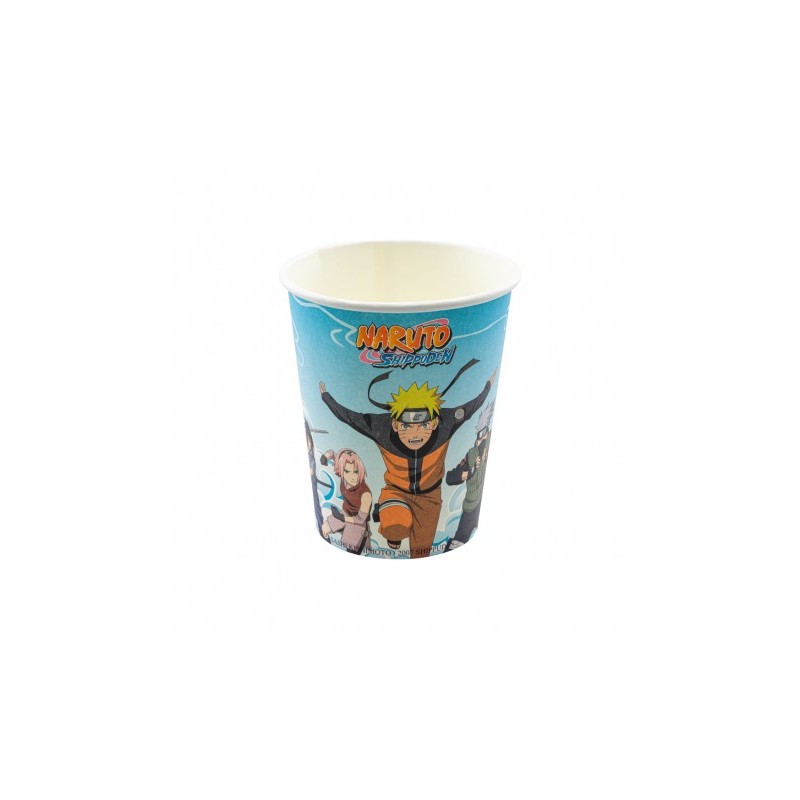 8 GOBELETS CARTON COMPOSTABLES NARUTO SHIPPUNDEN 250ML