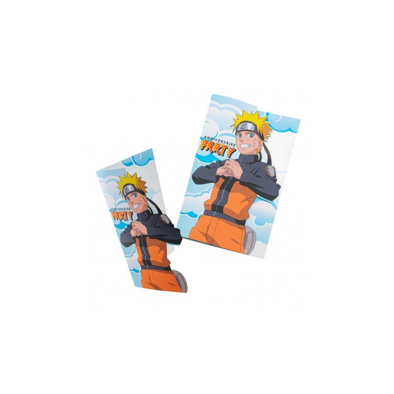 8 INVITATIONS + ENVELOPPES NARUTO SHIPPUNDEN 