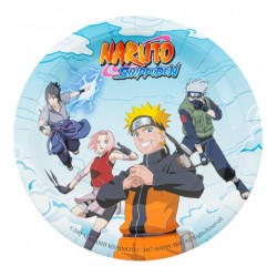 8 ASSIETTES CARTON COMPOSTABLE NARUTO SHIPPUNDEN 23 CM