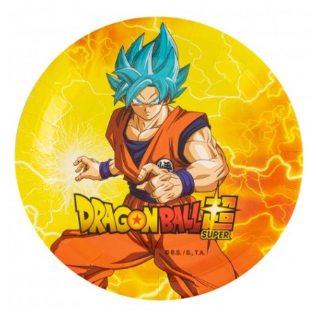 8 ASSIETTES CARTON COMPOSTABLE DRAGON BALL Z 23 CM