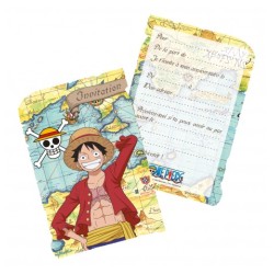 8 INVITATIONS + ENVELOPPES ONE PIECE LUFFY