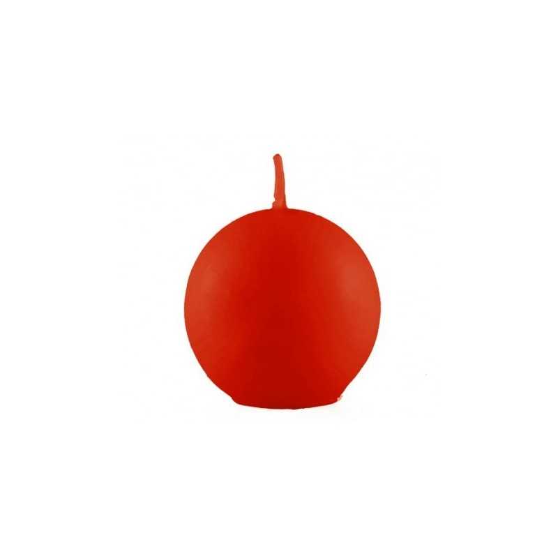 BOUGIE BOULE ROUGE DIAMETRE 6 CM