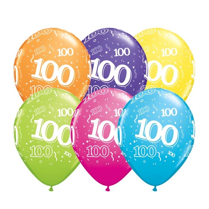 8 BALLONS BALLOONIA IMPRIMES TOUT AUTOUR 100 ANS MULTICOLORE 8 BALLONS BALLOONIA IMPRIMES TOUT AUTOUR 100 ANS MULTICOLORE