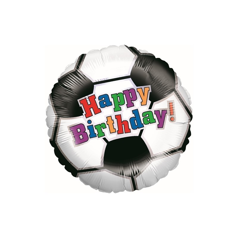 BALLON METALLIQUE  BALLON DE FOOT  HAPPY BIRTHDAY 46 CM