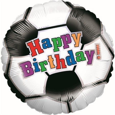 BALLON METALLIQUE  BALLON DE FOOT  HAPPY BIRTHDAY 46 CM