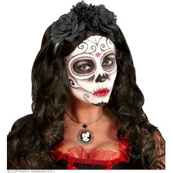 SERRE-TETE JOUR DES MORTS ROSE NOIR AVEC VOILE 