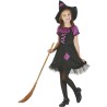 DEGUISEMENT HALLOWEEN SORCIERE NOIR ET VIOLET TAILLE M (7-9 ANS )