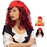 PERRUQUE LONGUE BOUCLEE BLONDE NOIR OU AUBURN  PIRATE FOULARD ROUGE PERRUQUE LONGUE BOUCLEE BLONDE NOIR OU AUBURN  PIRATE FOULARD ROUGE