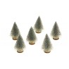 SACHET 6 MINI SAPINS DE TABLE PAILLETTES ARGENT 4 CM X 7 CM