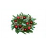 COURONNE AVENT SAPIN VEGETALE REALISTE BOULES ROUGES POMMES DE PIN PAILLETTES DI