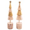 SAPIN BOIS NATUREL FEUILLE OR AV ETOILE DIA 4.5CM X 19CM - 2 MODELES